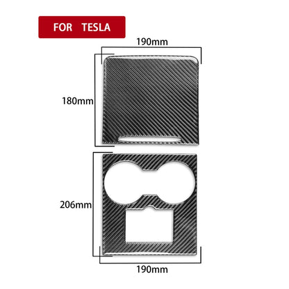 For Tesla Model 3 2017-2022 / Model Y 2000- Car Carbon Fiber Central Control Decorative Sticker (Black) - Car Interior Mouldings by buy2fix | Online Shopping UK | buy2fix