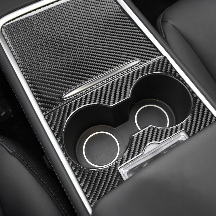 For Tesla Model 3 2017-2022 / Model Y 2000- Car Carbon Fiber Central Control Decorative Sticker (Black) - Car Interior Mouldings by buy2fix | Online Shopping UK | buy2fix