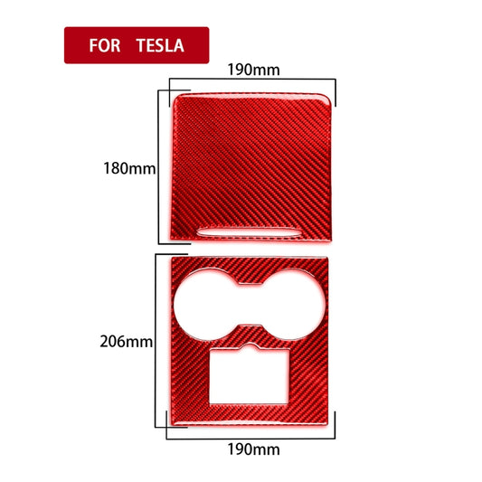 For Tesla Model 3 2017-2022 / Model Y 2000- Car Carbon Fiber Central Control Decorative Sticker (Red) - Car Interior Mouldings by buy2fix | Online Shopping UK | buy2fix