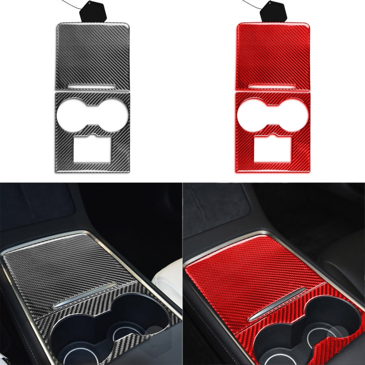 For Tesla Model 3 2017-2022 / Model Y 2000- Car Carbon Fiber Central Control Decorative Sticker (Black) - Car Interior Mouldings by buy2fix | Online Shopping UK | buy2fix