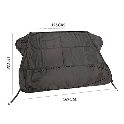 Car Folding Sunshade Front Gear Oxford Cloth Brace Snow Cover, Size: 167cm x 120cm by buy2fix