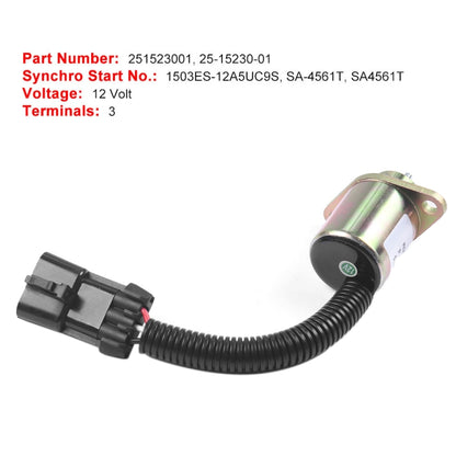 Excavator Fuel Shutdown Shut Off Solenoid Valve for Kubota V1505 R90 1503ES-12A5UC9S - Engine Fittings by buy2fix | Online Shopping UK | buy2fix