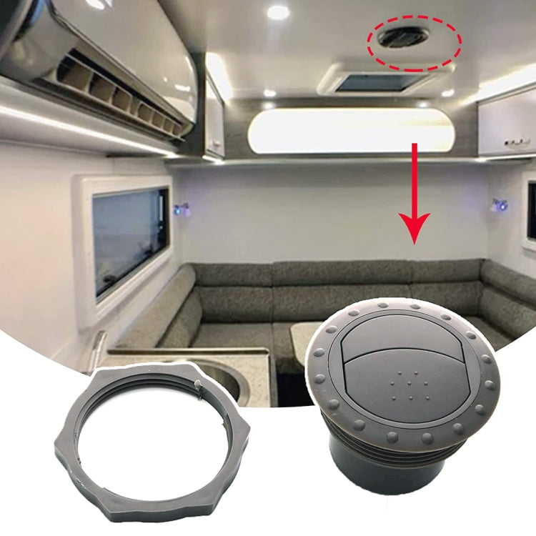 Universal 60mm Round AC Air Outlet Vent for RV Bus Boat Yacht Auto Air Conditioner Vent Replacement Parts Car Accessories(Black) - Air Conditioning System by buy2fix | Online Shopping UK | buy2fix
