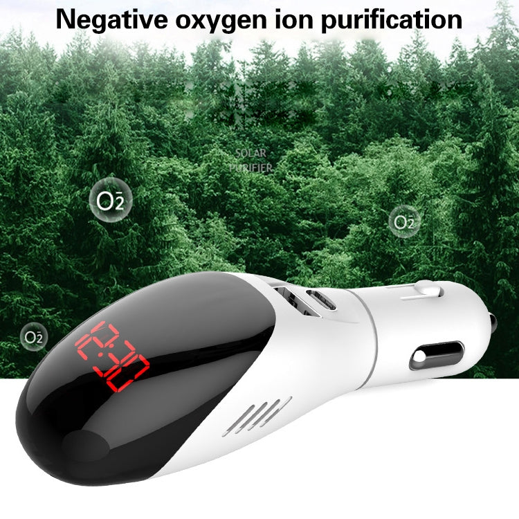Multifunctional Formaldehyde Removal Air Purifier QC3.0 Car Phone Charger Display Screen (White) by buy2fix