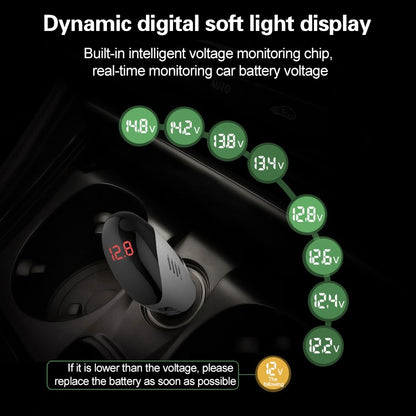 Multifunctional Formaldehyde Removal Air Purifier QC3.0 Car Phone Charger Display Screen (White) by buy2fix