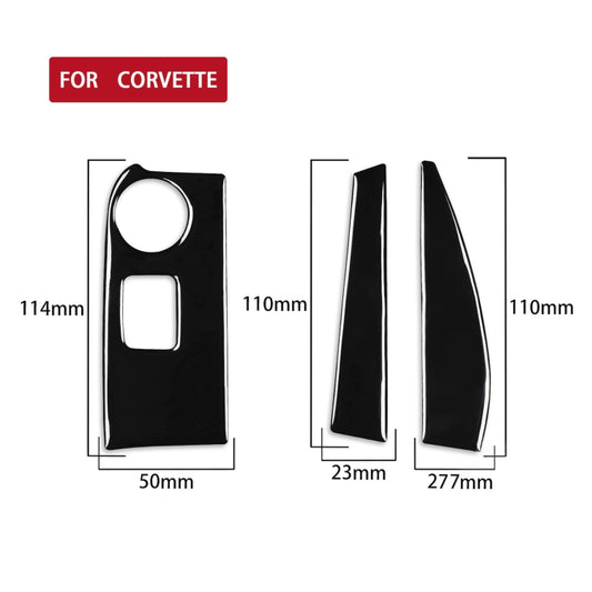 For Chevrolet Corvette C7 2014-2019 3 in 1 Car Navigation Side Decorative Sticker, Left Drive - Car Interior Mouldings by buy2fix | Online Shopping UK | buy2fix