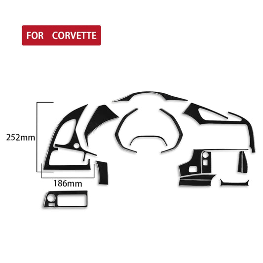 For Chevrolet Corvette C7 2014-2019 16 in 1 Car Dashboard Decorative Sticker, Left Drive - Car Interior Mouldings by buy2fix | Online Shopping UK | buy2fix