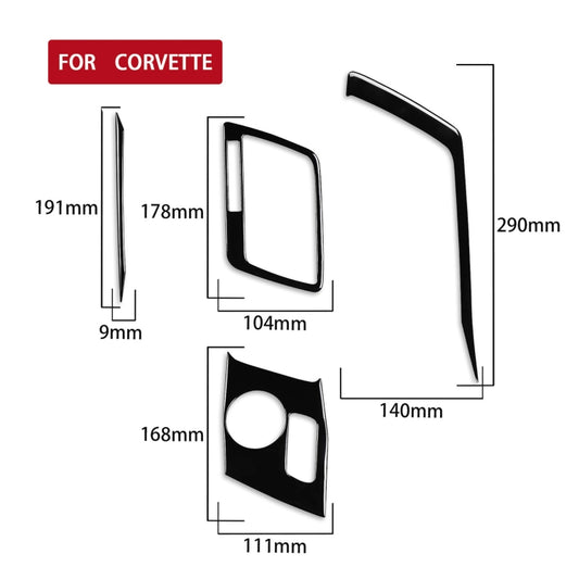 For Chevrolet Corvette C7 2014-2019 4 in 1 Car Gear Position Decorative Sticker, Left Drive - Car Interior Mouldings by buy2fix | Online Shopping UK | buy2fix