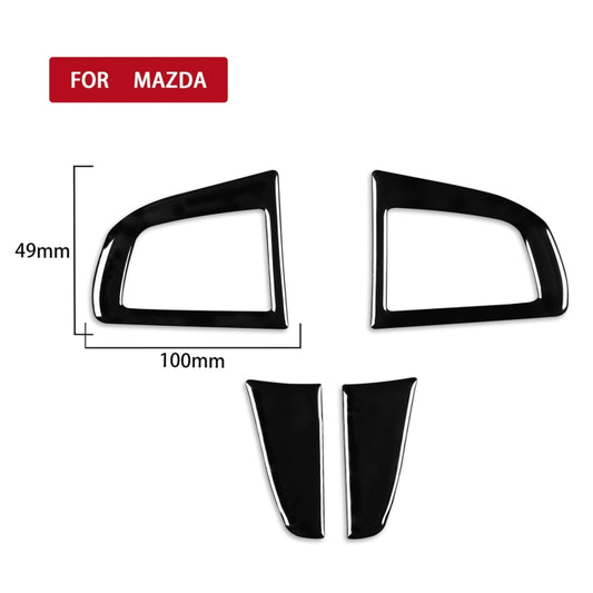 For Mazda 3 Axela 2010-2013 4 in 1 Car Steering Wheel Decorative Sticker, Left and Right Drive Universal - Car Interior Mouldings by buy2fix | Online Shopping UK | buy2fix