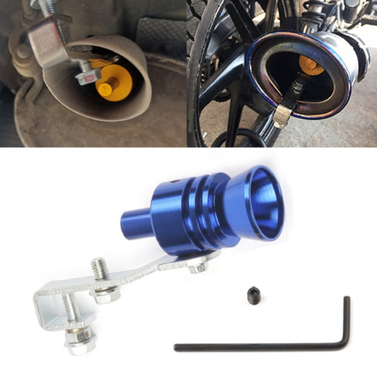 Universal Aluminum Turbo Sound Exhaust Muffler Pipe Whistle Car / Motorcycle Simulator Whistler, Size: L, Outside Diameter: 30mm(Blue) - Exhaust Pipes by buy2fix | Online Shopping UK | buy2fix