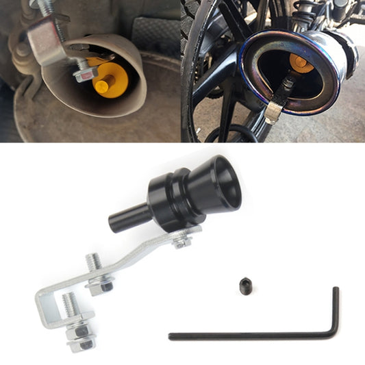 Universal Aluminum Turbo Sound Exhaust Muffler Pipe Whistle Car / Motorcycle Simulator Whistler, Size: M, Outside Diameter: 23mm(Black) - Exhaust Pipes by buy2fix | Online Shopping UK | buy2fix