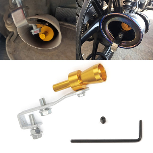 Universal Aluminum Turbo Sound Exhaust Muffler Pipe Whistle Car / Motorcycle Simulator Whistler, Size: S, Outside Diameter: 20mm(Gold) - Exhaust Pipes by buy2fix | Online Shopping UK | buy2fix