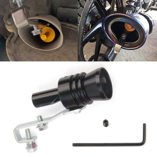 Universal Aluminum Turbo Sound Exhaust Muffler Pipe Whistle Car / Motorcycle Simulator Whistler, Size: XL, Outside Diameter: 35mm(Black) - Exhaust Pipes by buy2fix | Online Shopping UK | buy2fix