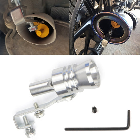 Universal Aluminum Turbo Sound Exhaust Muffler Pipe Whistle Car / Motorcycle Simulator Whistler, Size: XL, Outside Diameter: 35mm(Silver) - Exhaust Pipes by buy2fix | Online Shopping UK | buy2fix