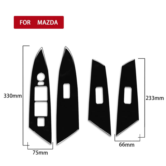 For Mazda 3 Axela 2010-2013 4 in 1 Car Window Lift Panel Decorative Sticker, Left Drive - Car Interior Mouldings by buy2fix | Online Shopping UK | buy2fix