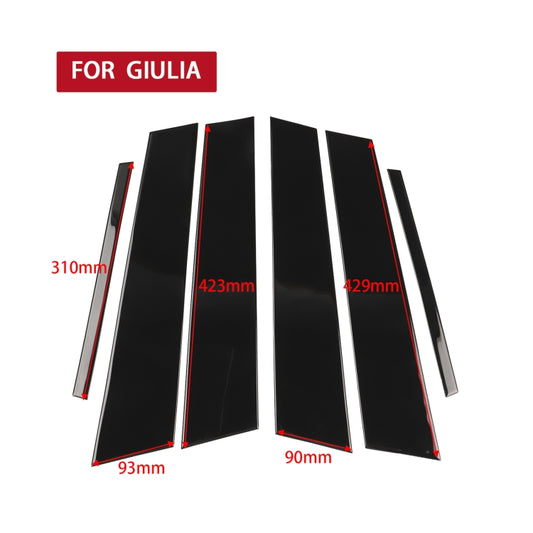 For Alfa Romeo Giulia 2017-2021 Car B / C / Middle Pillar Door Window Decorative Sticker - Decorative Strip by buy2fix | Online Shopping UK | buy2fix