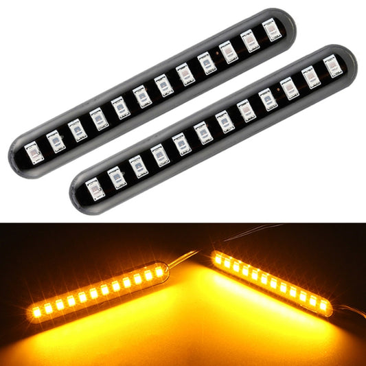 1 Pair Motorcycle 12LED Running Water Turn License Plate Light - Signal Lights by buy2fix | Online Shopping UK | buy2fix