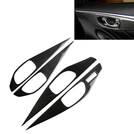 4 PCS Car Carbon Fiber Door Inner Handle Panel Decorative Sticker for Infiniti Q50, Left Drive -  by buy2fix | Online Shopping UK | buy2fix