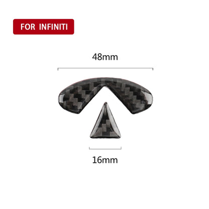 2 PCS Car Carbon Fiber Steering Wheel Logo Decorative Sticker for Infiniti Q50 / Q60 2014-2020 by buy2fix