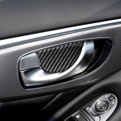 4 PCS Car Carbon Fiber Door Inner Handle Wrist Panel Decorative Sticker for Infiniti Q50 / Q60 2014-2020 - Car Interior Mouldings by buy2fix | Online Shopping UK | buy2fix