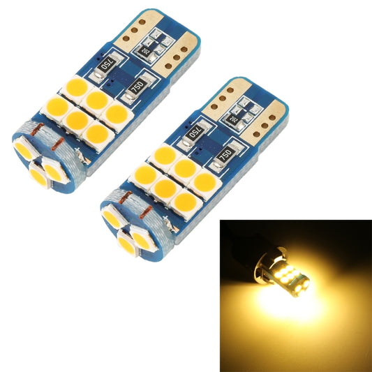 2 PCS T10 DC12 / 1W 9LEDs SMD-3030 Car Clearance Light(Yellow Light) - Clearance Lights by buy2fix | Online Shopping UK | buy2fix