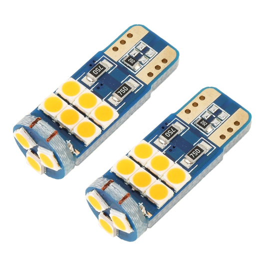 2 PCS T10 DC12 / 1W 9LEDs SMD-3030 Car Clearance Light(Yellow Light) - Clearance Lights by buy2fix | Online Shopping UK | buy2fix