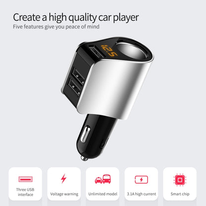 Car Multi-functional Three USB Charger Adapter 3 in 1 Fast Charger - Car Charger by buy2fix | Online Shopping UK | buy2fix