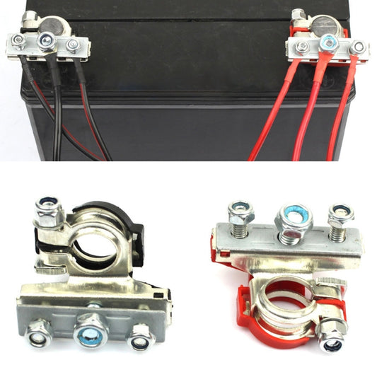 FOXSUR 1 Pair Car Automotive Battery Wire Cable Terminals Clamp Connectors Kit - Booster Cable & Clip by FOXSUR | Online Shopping UK | buy2fix