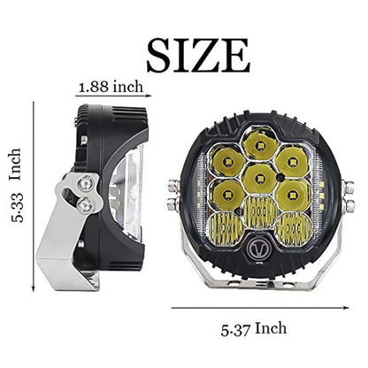 5 inch DC12V-24V 5000LM 6500K 50W Car LED Headlight for Jeep Wrangler / Harley - LED Headlamps by buy2fix | Online Shopping UK | buy2fix