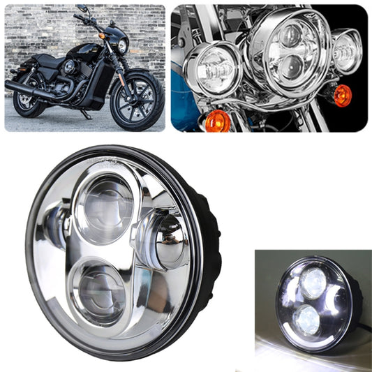 5.75 inch DC12V 6000K-6500K 40W Car LED Headlight for Harley (Silver) - LED Headlamps by buy2fix | Online Shopping UK | buy2fix