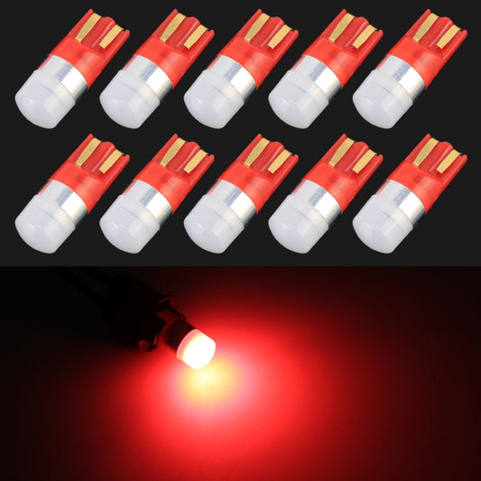 10 PCS T10 / W5W / 168 / 194 DC12V / 0.6W 1LEDs SMD-3030 Car Clearance Light (Red Light) - Clearance Lights by buy2fix | Online Shopping UK | buy2fix