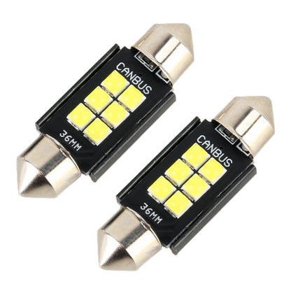 2 PCS 36mm DC12V / 2.5W / 6000K / 170LM 6LEDs SMD-3030 Car Reading Lamp Dome Light by buy2fix