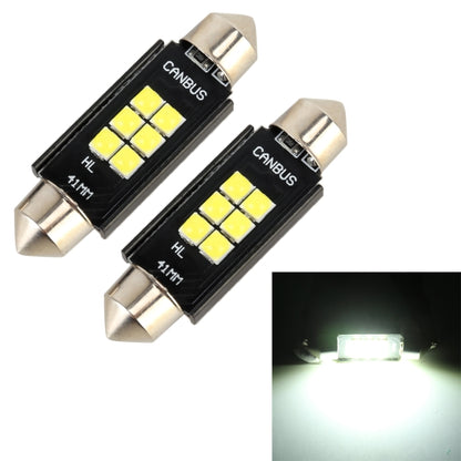 2 PCS 41mm DC12V / 2.5W / 6000K / 170LM 6LEDs SMD-3030 Car Reading Lamp Dome Light by buy2fix