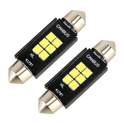 2 PCS 41mm DC12V / 2.5W / 6000K / 170LM 6LEDs SMD-3030 Car Reading Lamp Dome Light by buy2fix