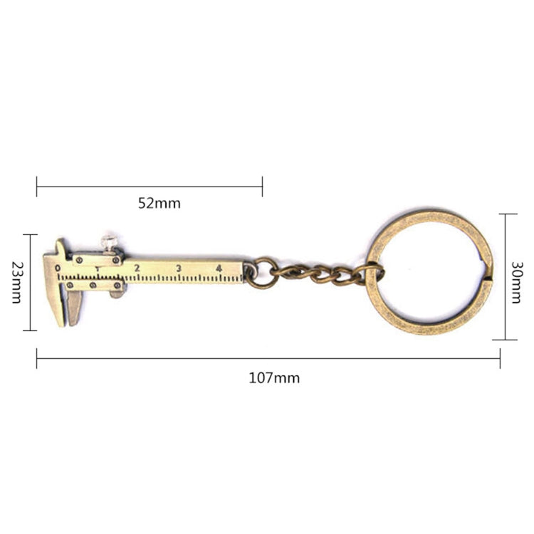 5 PCS Mini Vernier Caliper Keychain Key Rings (Bronze) by buy2fix