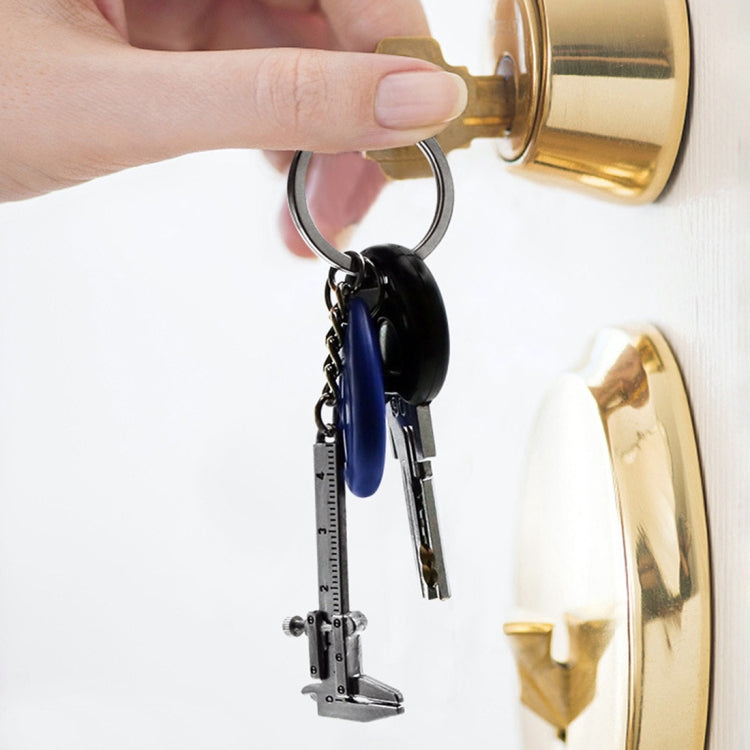 5 PCS Mini Vernier Caliper Keychain Key Rings(Silver) by buy2fix