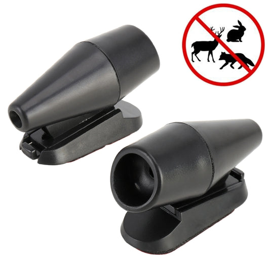 Pair Car ABS Deer Alert Sound Alarm Ultrasonic Wind Power Animal Repeller(Black) - Others by buy2fix | Online Shopping UK | buy2fix