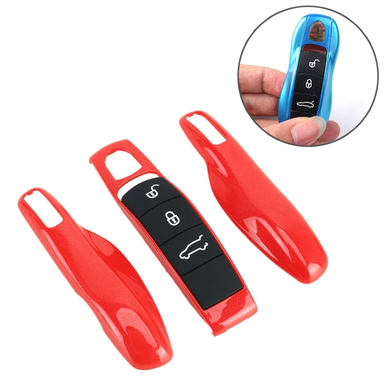 Car Plastic Key Shell Key Case for Porsche (Red) - Car Key Cases by buy2fix | Online Shopping UK | buy2fix