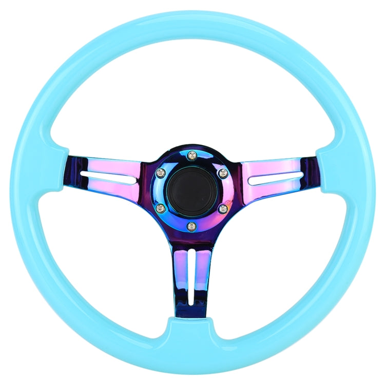 Car Colorful Modified Racing Sport Horn Button Steering Wheel, Diameter: 35cm(Sky Blue) by buy2fix