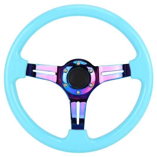 Car Colorful Modified Racing Sport Horn Button Steering Wheel, Diameter: 35cm(Sky Blue) by buy2fix