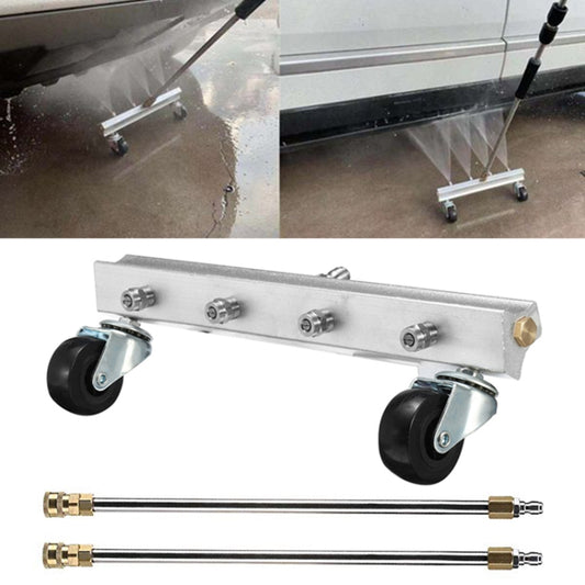 Car Body Chassis Car High Pressure Washing Machine Car Bottom Water Washing Machine 4 Nozzle Cleaner Set, Extension Rod Length: 34cm by buy2fix