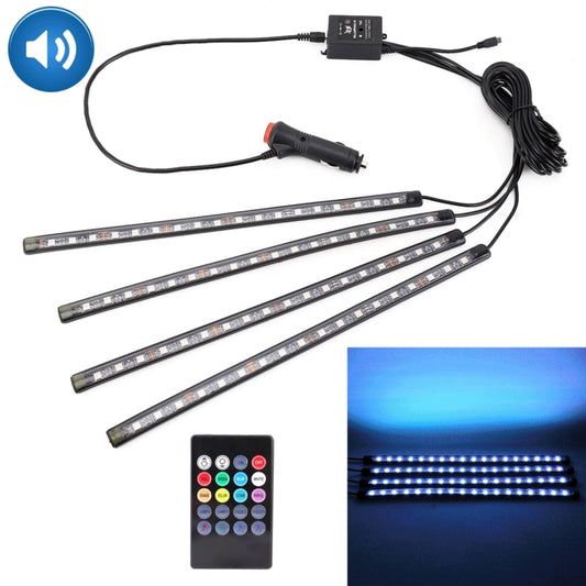 4 in 1 Universal Car Cigarette Lighter Colorful Acoustic LED Atmosphere Lights Colorful Lighting Decorative Lamp, with 18LEDs SMD-5050 Lamps and Remote Control, DC 12V 8.6W - Atmosphere lights by buy2fix | Online Shopping UK | buy2fix