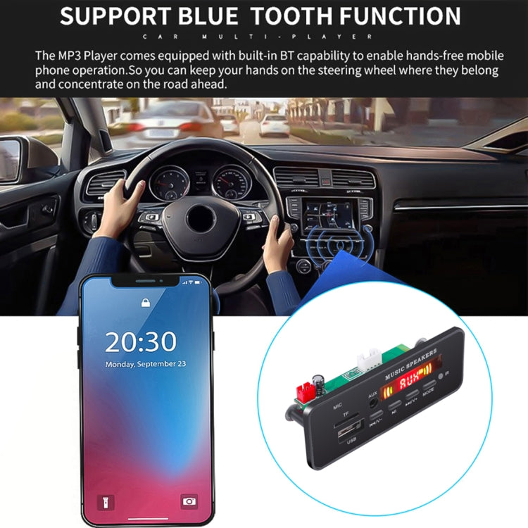 Car 12V 2x3W Audio MP3 Player Decoder Board FM Radio TF USB 3.5mm AUX, with Bluetooth & Recording Call Function & Remote Control by buy2fix
