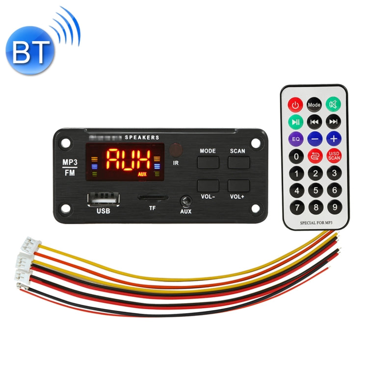 Car 12V Color Screen Display Bluetooth 5.0 Audio MP3 Player Decoder Board FM Radio TF Card USB 3.5mm AUX, with Remote Control by buy2fix