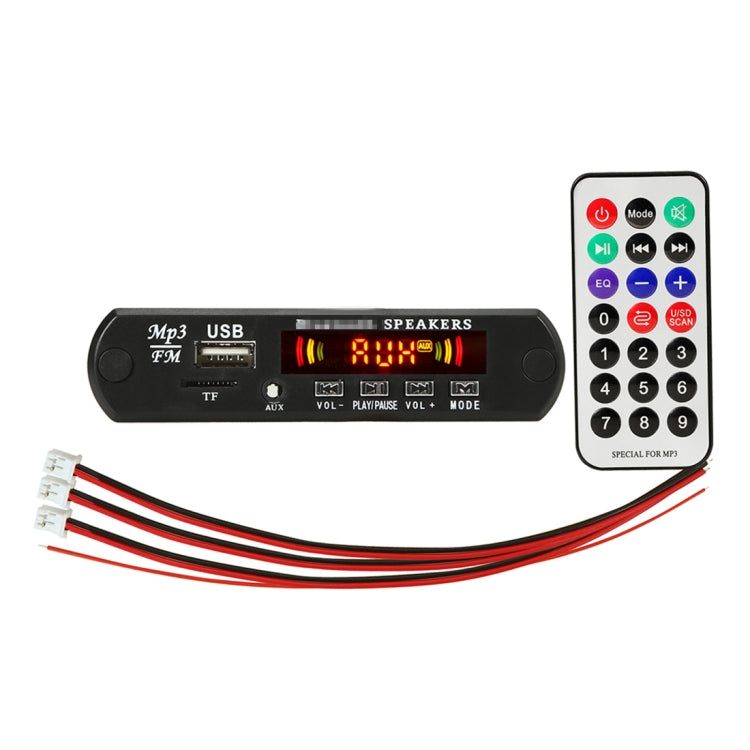 Car 12V 2x3W Audio MP3 Player Decoder Board FM Radio TF USB 3.5mm AUX, with Bluetooth / Recording Call Function / Power Amplifier / Remote Control by buy2fix