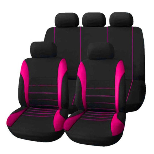 9 in 1 Universal Four Seasons Anti-Slippery Cushion Mat Set for 5 Seat Car, Style: Stitches (Pink) by buy2fix