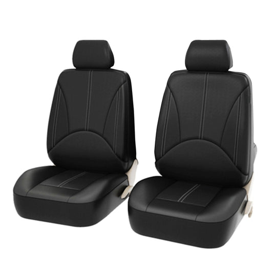 4 in 1 Universal PU Leather Four Seasons Anti-Slippery Front Seat Cover Cushion Mat Set for 2 Seat Car (Black) - Seat Accessories by buy2fix | Online Shopping UK | buy2fix