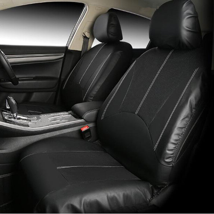4 in 1 Universal PU Leather Four Seasons Anti-Slippery Front Seat Cover Cushion Mat Set for 2 Seat Car (Grey) - Seat Accessories by buy2fix | Online Shopping UK | buy2fix