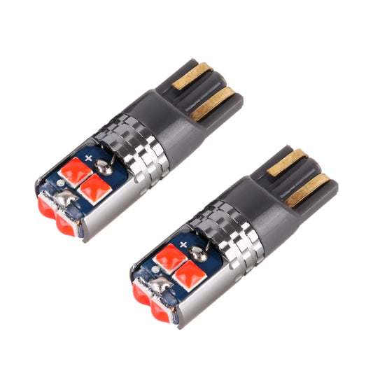 2 PCS T10 / W5W / 168 DC12-24V / 1.8W / 6000K / 140LM Car Clearance Light 4LEDs SMD-3030 Lamp Beads with Decoding & Constant Current (Red Light) - Clearance Lights by buy2fix | Online Shopping UK | buy2fix