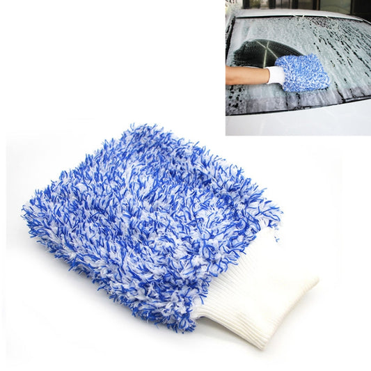 Microfiber Dusting Mitt Car Window Washing Cleaning Cloth Duster Towel Gloves (Blue) by buy2fix